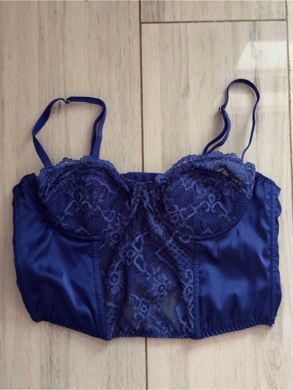 BDG Royal Blue Lace Bustier Bra